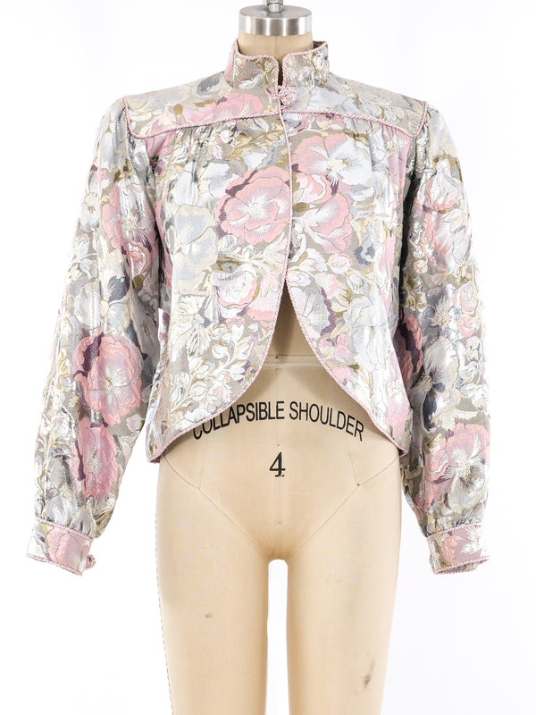 Metallic Brocade Cropped Jacket Jacket arcadeshops.com