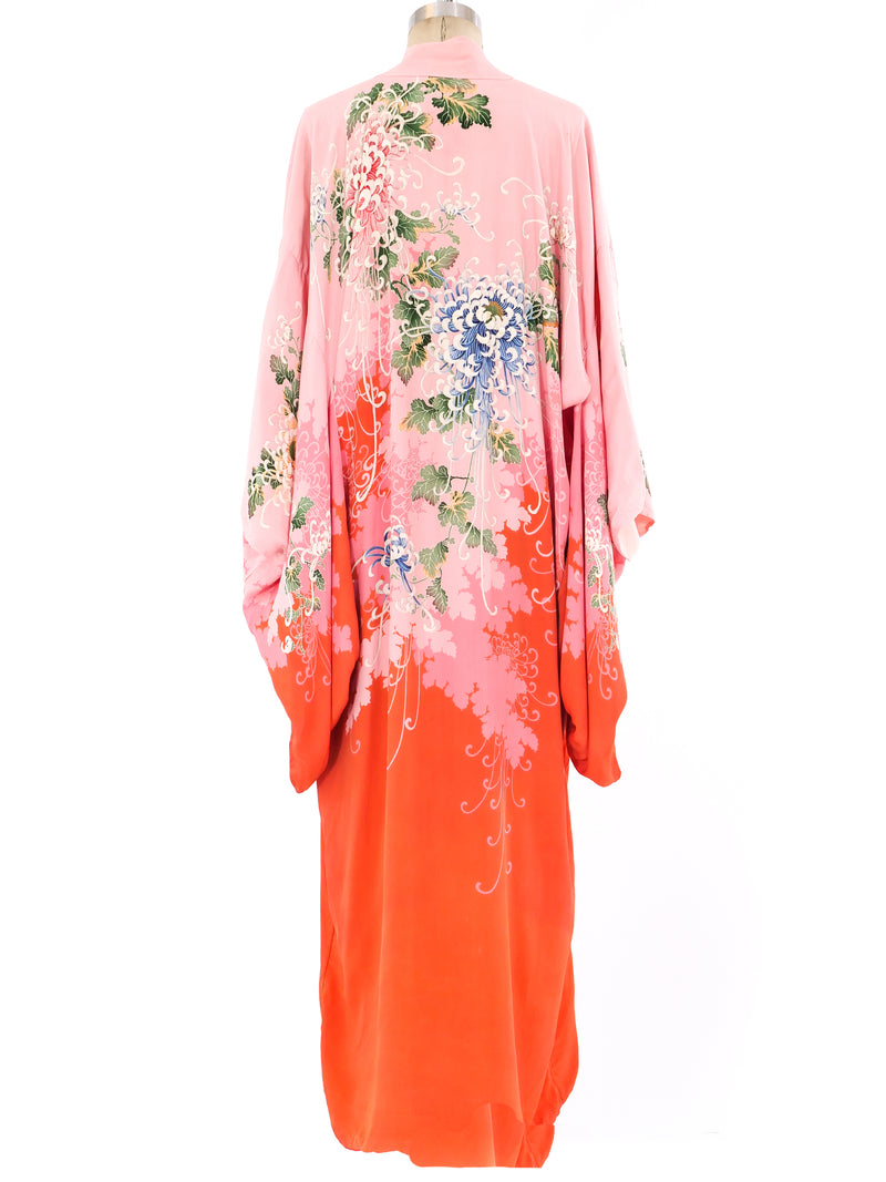 Reversible Floral Ombre Silk Kimono Robe Jacket arcadeshops.com