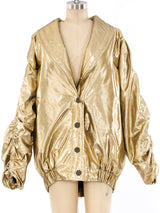 Metallic Gold Puffer Jacket Jacket arcadeshops.com