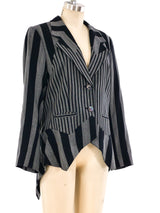 Issey Miyake Striped Asymmetrical Blazer Jacket arcadeshops.com
