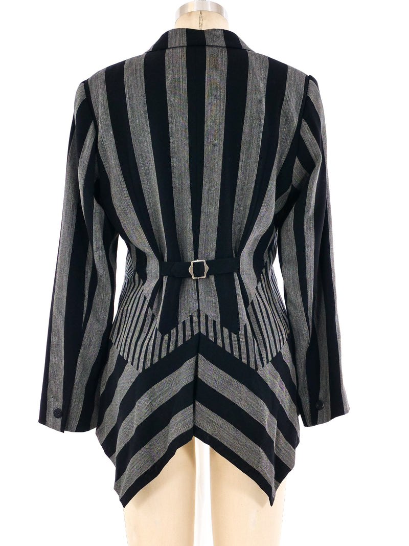 Issey Miyake Striped Asymmetrical Blazer Jacket arcadeshops.com