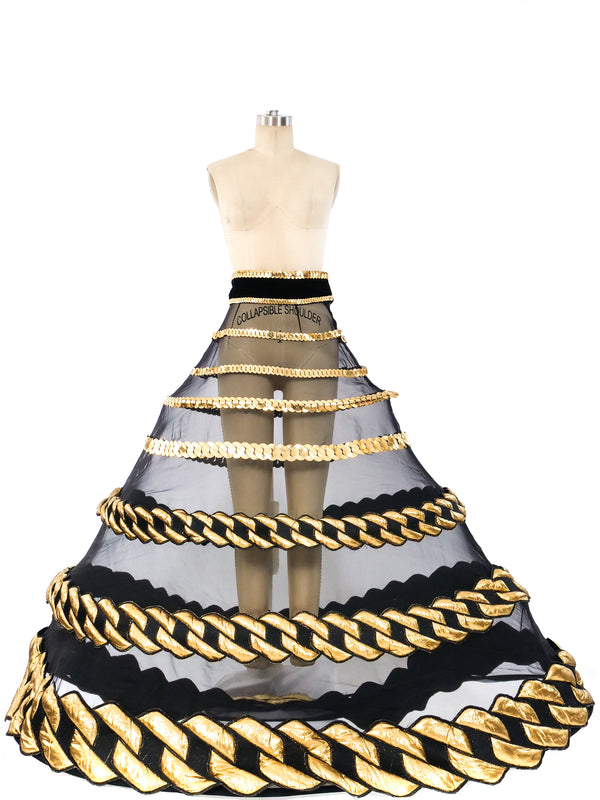 Jean Paul Gaultier Chain Applique Hoop Skirt Bottom arcadeshops.com