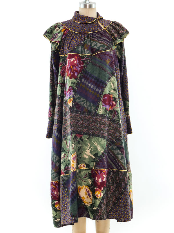 Mixed Print Patchwork Smock Dress Dress arcadeshops.com
