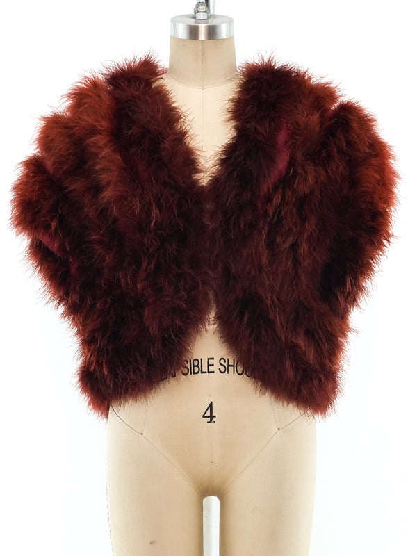 Copper Marabou Feather Sleeveless Jacket Jacket arcadeshops.com