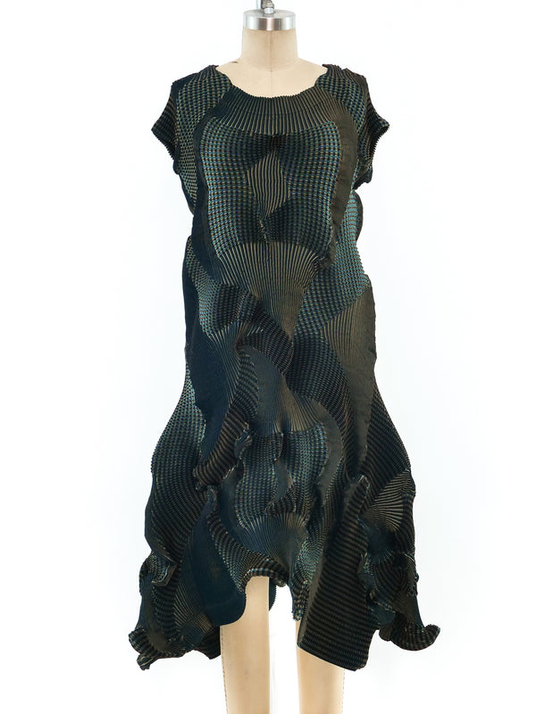 Issey Miyake Dimensional Pleated Plaid Dress Dress arcadeshops.com