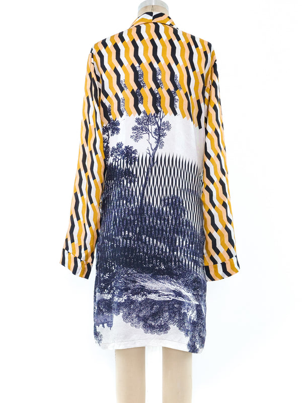 Dries Van Noten Printed Satin Wrap Dress Dress arcadeshops.com