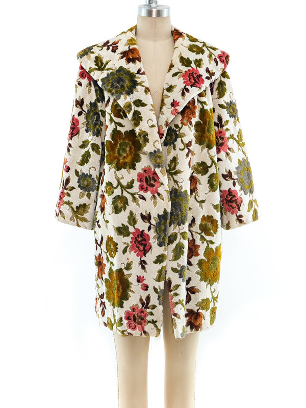Ivory Floral Tapestry Carpet Coat Outerwear arcadeshops.com