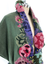 Kenzo Knit Coat with Tufted Floral Applique Outerwear arcadeshops.com