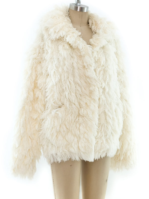 Ivory Yarn Shag Jacket Jacket arcadeshops.com