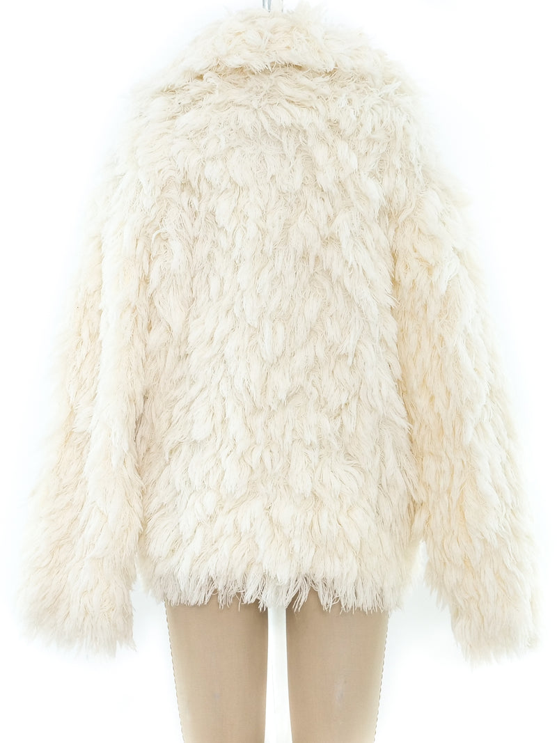 Ivory Yarn Shag Jacket Jacket arcadeshops.com