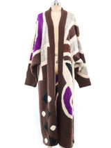 Geometric Pattern Maxi Cardigan Jacket arcadeshops.com