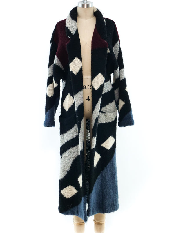 Geometric Pattern Maxi Cardigan Jacket arcadeshops.com