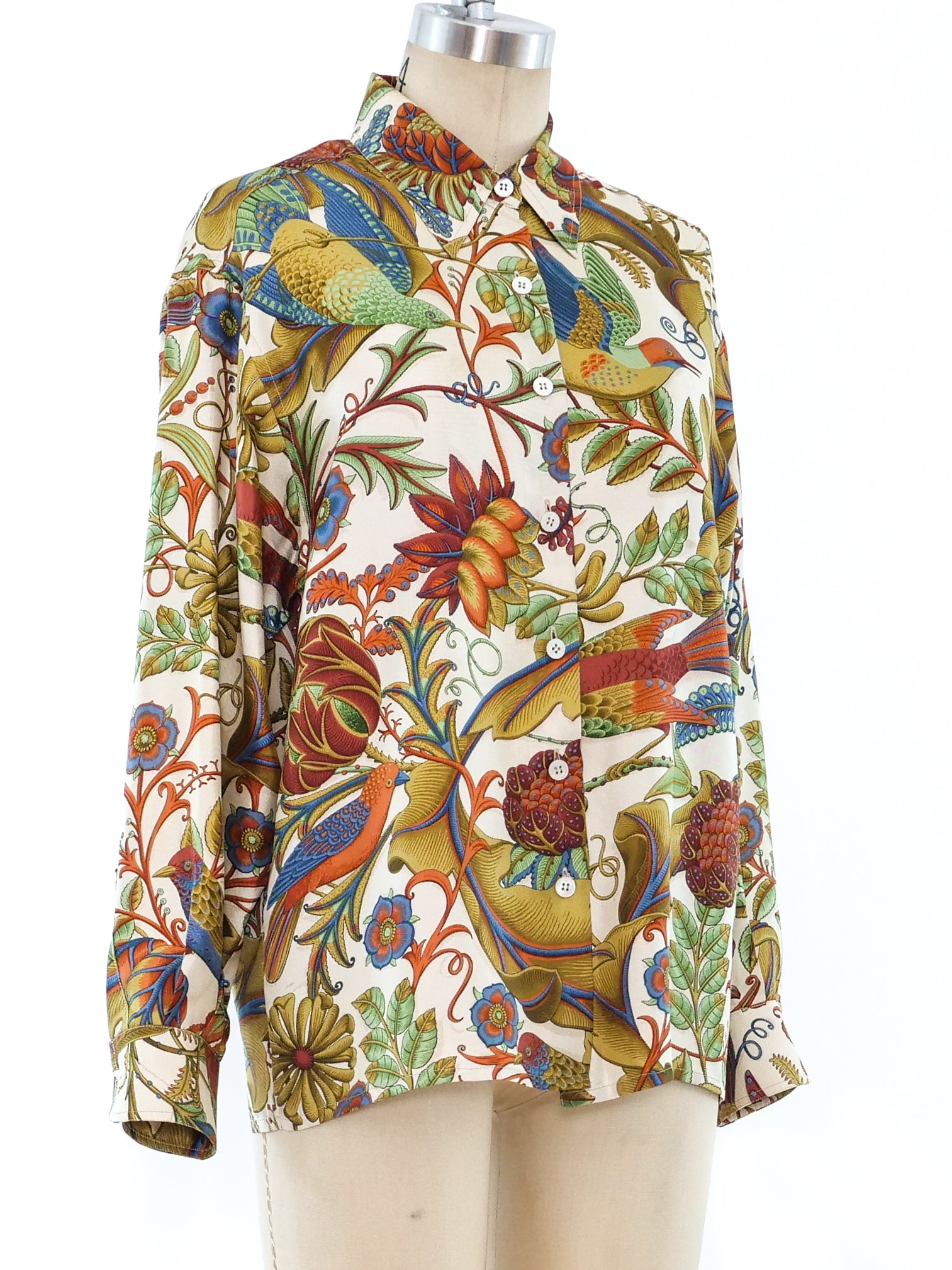 Salvatore Ferragamo Printed Silk Blouse