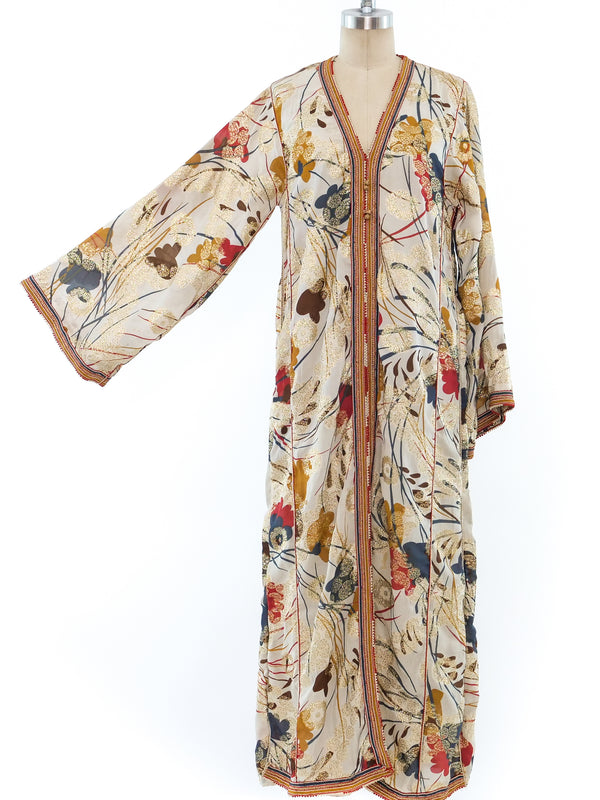 Metallic Jacquard Floral Caftan Dress arcadeshops.com