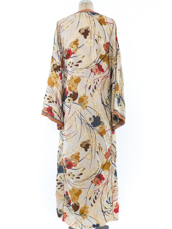 Metallic Jacquard Floral Caftan Dress arcadeshops.com