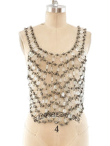 Glass Bead Embellished Chain Top Top arcadeshops.com
