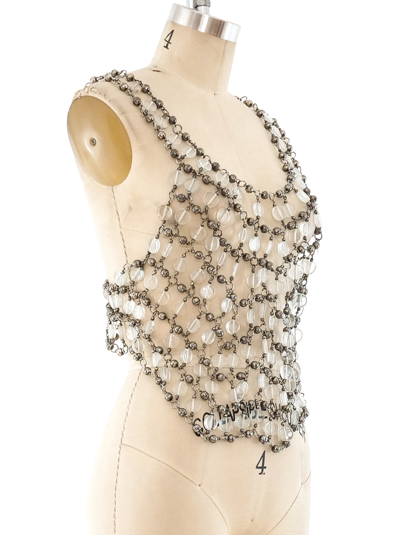 Glass Bead Embellished Chain Top Top arcadeshops.com