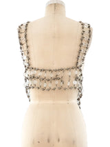 Glass Bead Embellished Chain Top Top arcadeshops.com