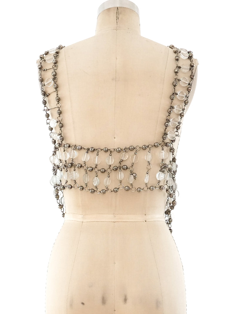 Glass Bead Embellished Chain Top Top arcadeshops.com