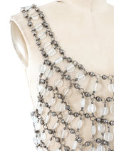 Glass Bead Embellished Chain Top Top arcadeshops.com