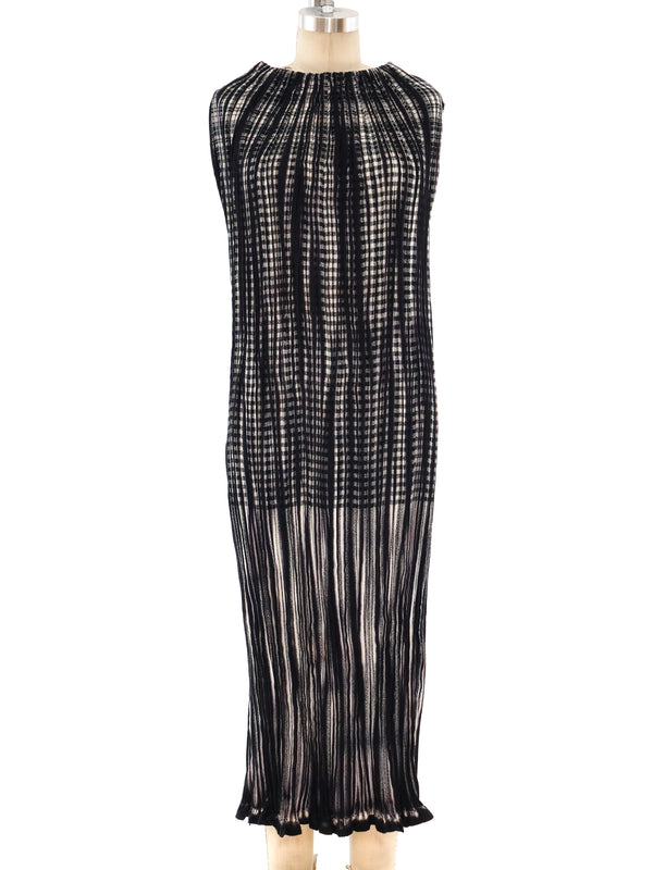 Issey Miyake Plaid Plisse Pleated Tube Dress Dress arcadeshops.com