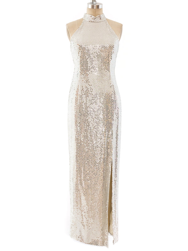 Disco Ball Halter Gown Dress arcadeshops.com