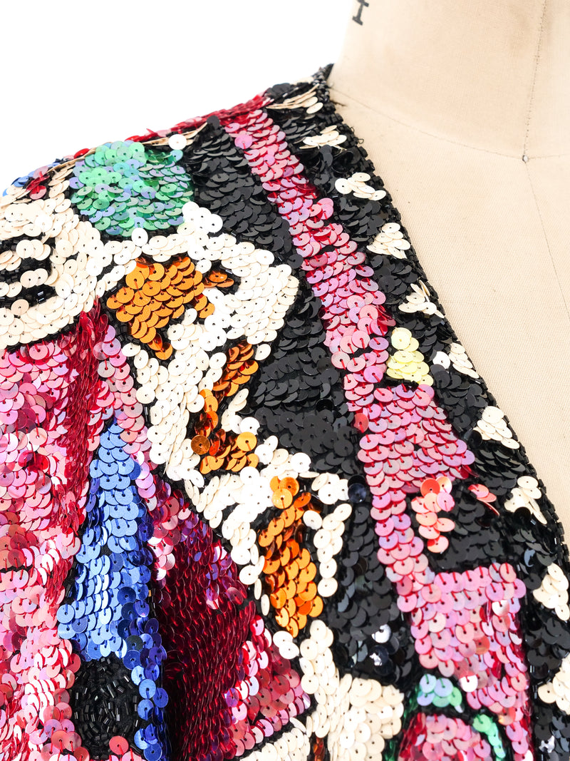 Fringed Cropped Sequin Jacket Jacket arcadeshops.com