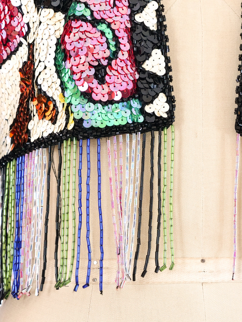 Fringed Cropped Sequin Jacket Jacket arcadeshops.com