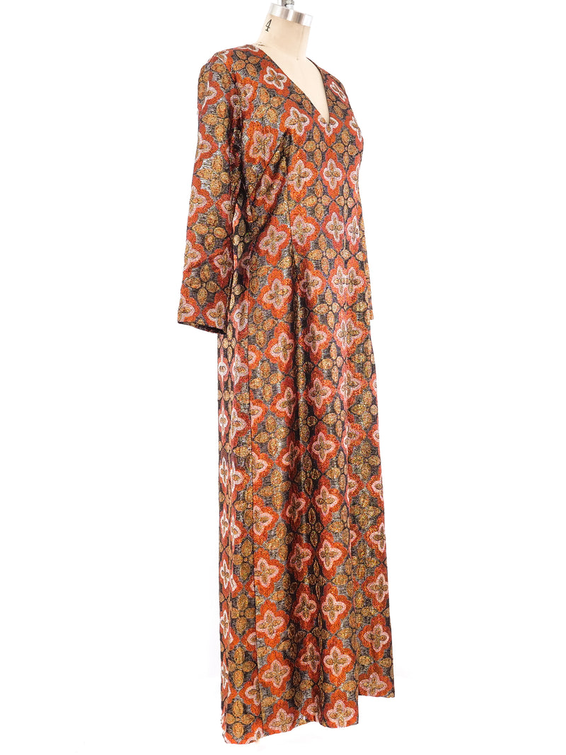 Metallic Floral Maxi Dress Dress arcadeshops.com