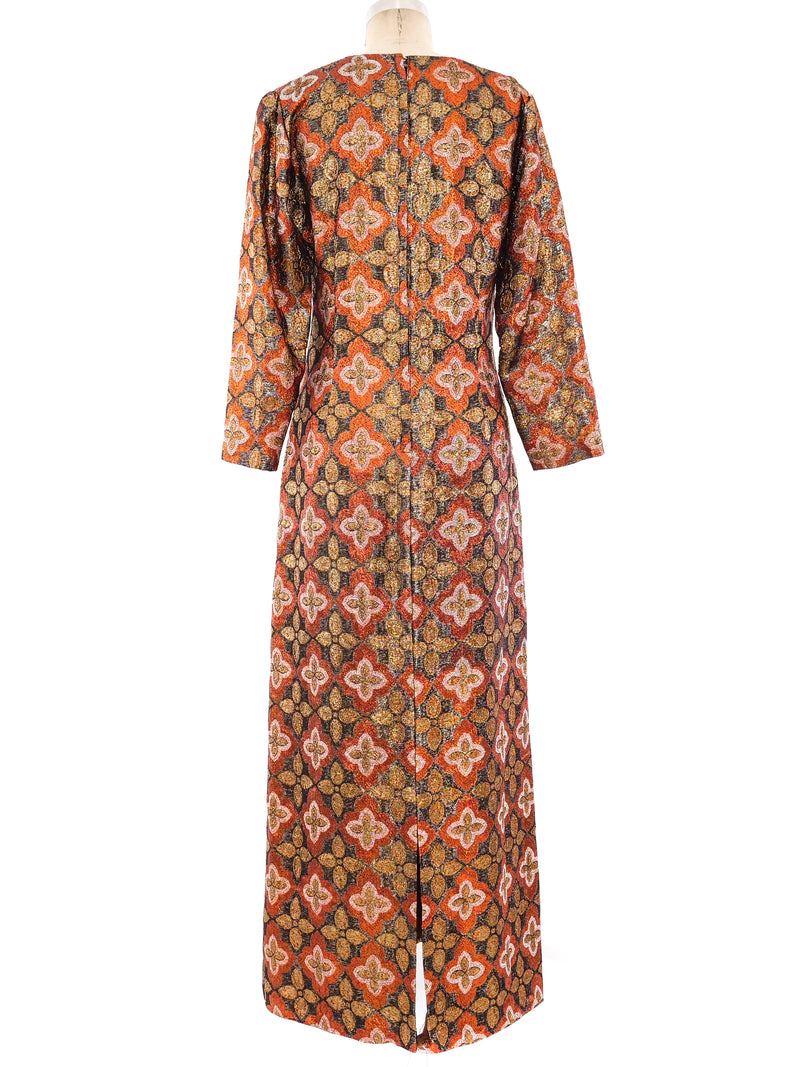 Metallic Floral Maxi Dress Dress arcadeshops.com