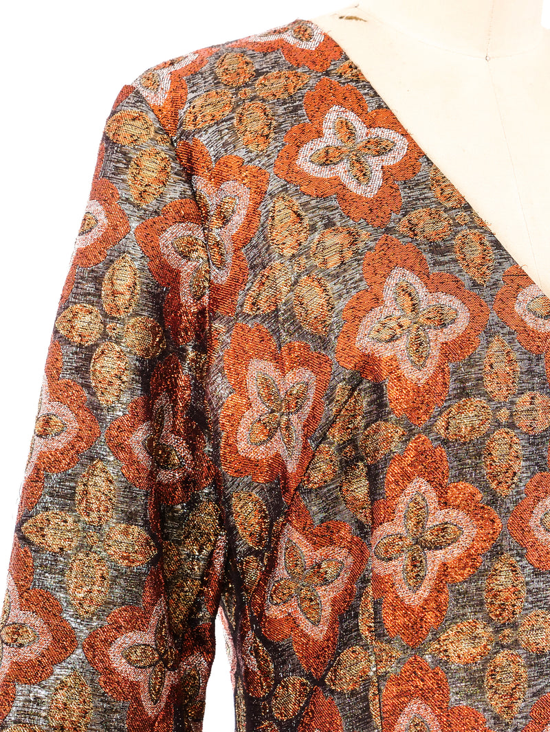 Metallic Floral Maxi Dress Dress arcadeshops.com