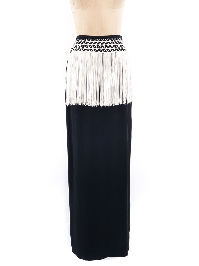Valentino Fringed Maxi Skirt Bottom arcadeshops.com