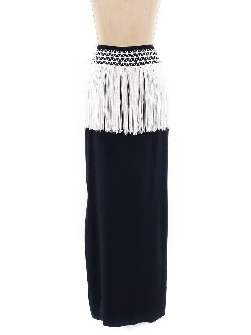 Valentino Fringed Maxi Skirt Bottom arcadeshops.com