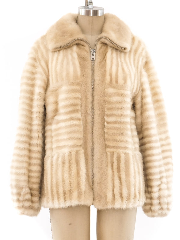 Revillon Striped Mink Jacket Jacket arcadeshops.com