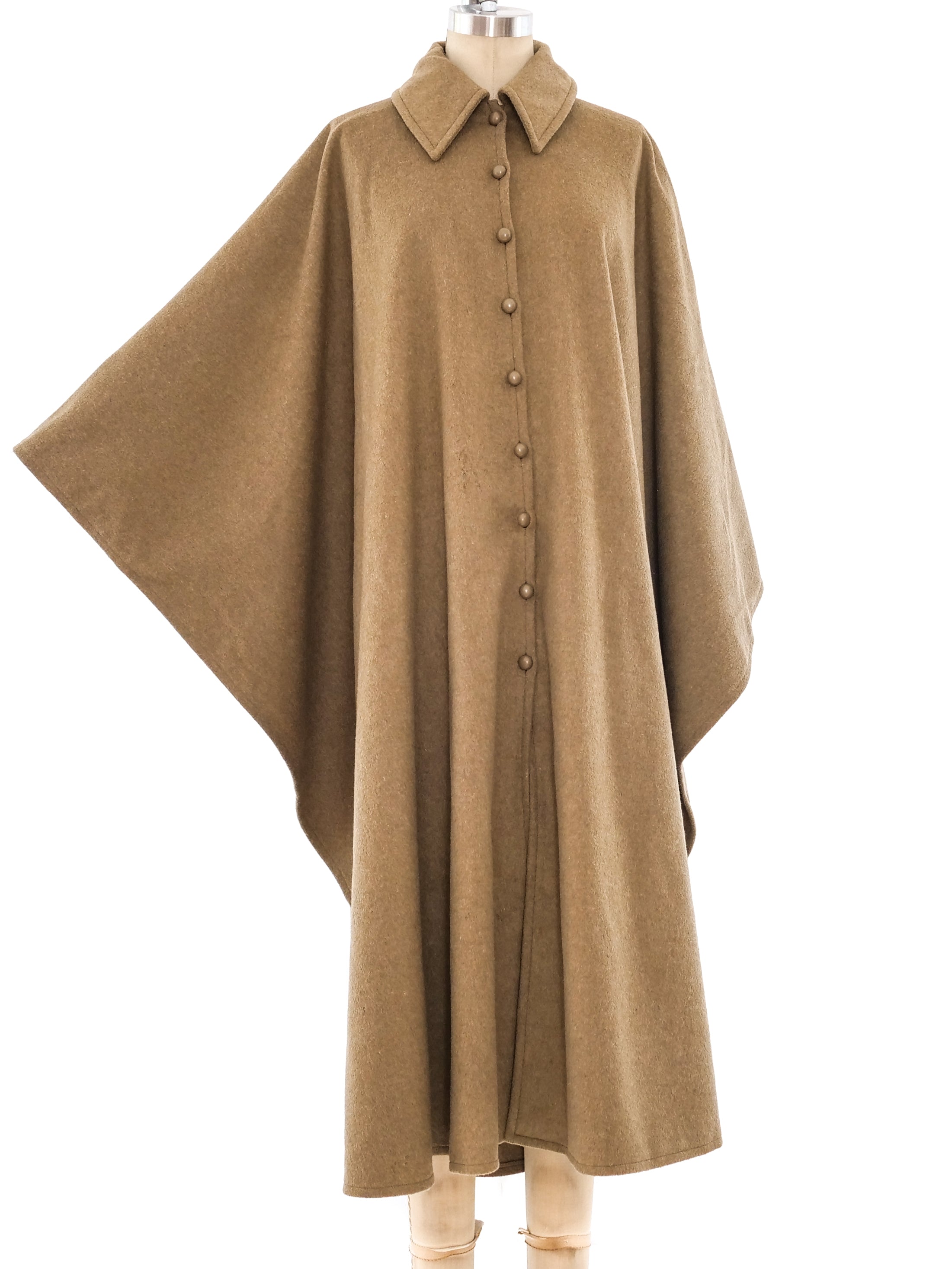 Yves Saint Laurent Felted Wool Poncho