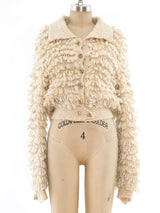 Ivory Fringe Knit Jacket Jacket arcadeshops.com