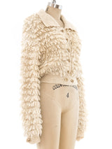 Ivory Fringe Knit Jacket Jacket arcadeshops.com