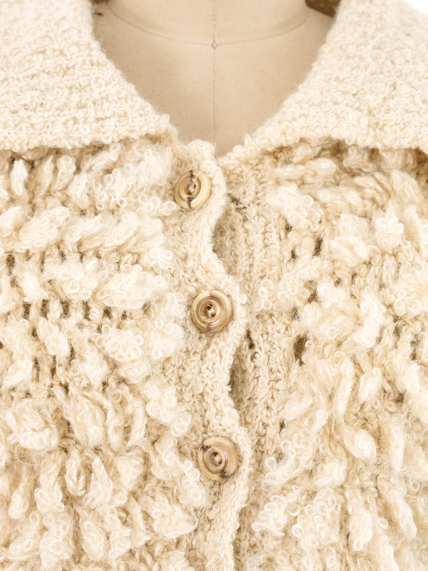 Ivory Fringe Knit Jacket Jacket arcadeshops.com