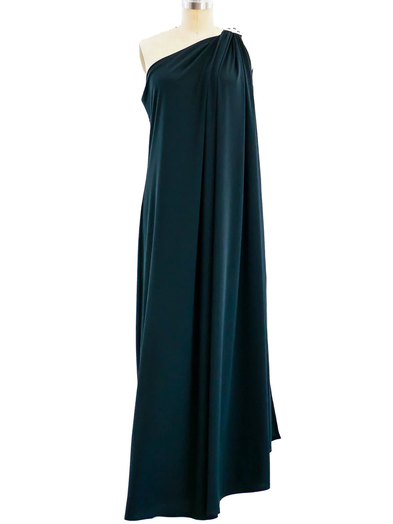 Adele Simpson Rhinestone Clasp Jersey Gown Dress arcadeshops.com