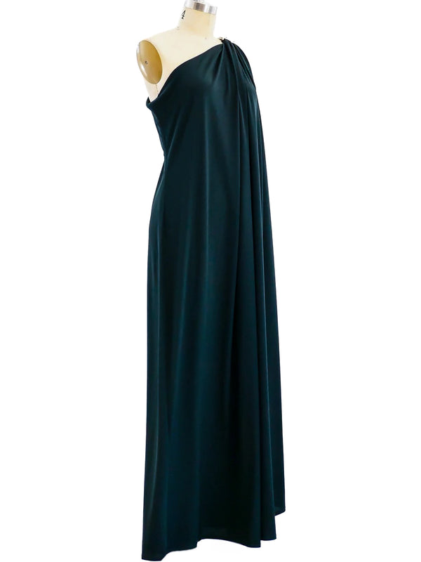 Adele Simpson Rhinestone Clasp Jersey Gown Dress arcadeshops.com