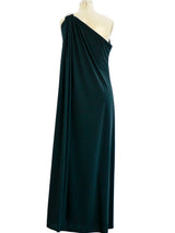 Adele Simpson Rhinestone Clasp Jersey Gown Dress arcadeshops.com
