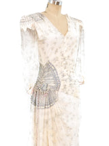 Zandra Rhodes Embellished Silk Chiffon Gown Dress arcadeshops.com
