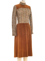 Teal Traina Crochet Knit Panel Dress Dress arcadeshops.com