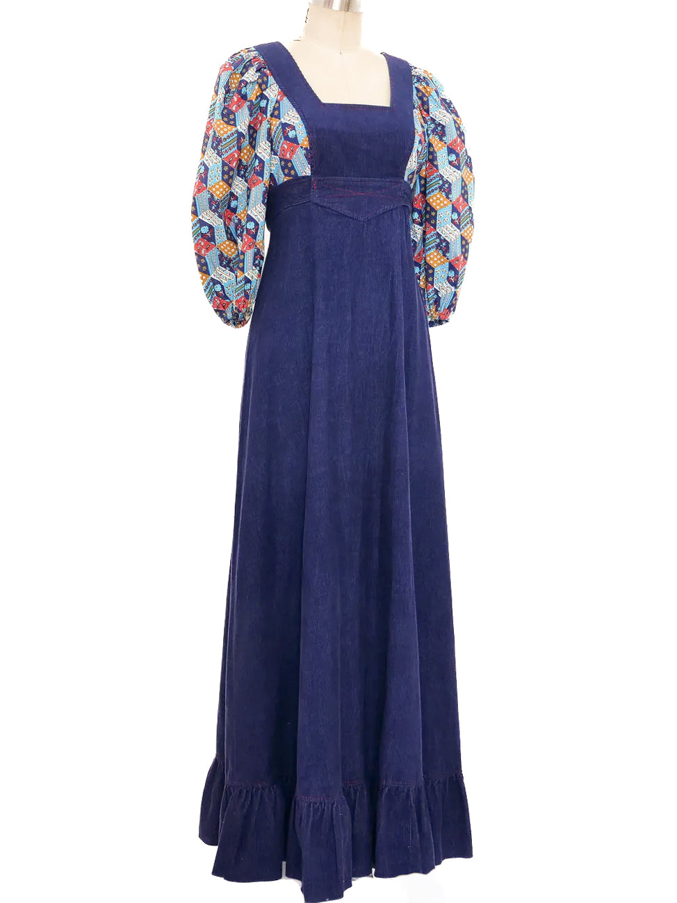Navy Corduroy Maxi Dress