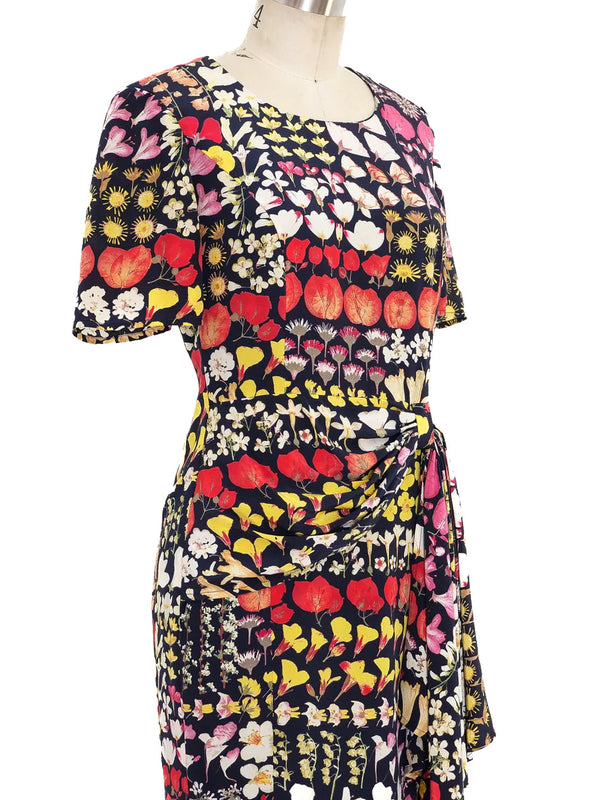 Valentino Botanical Print Silk Dress Dress arcadeshops.com