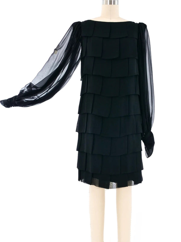 Bill Blass Tiered Chiffon Dress Dress arcadeshops.com