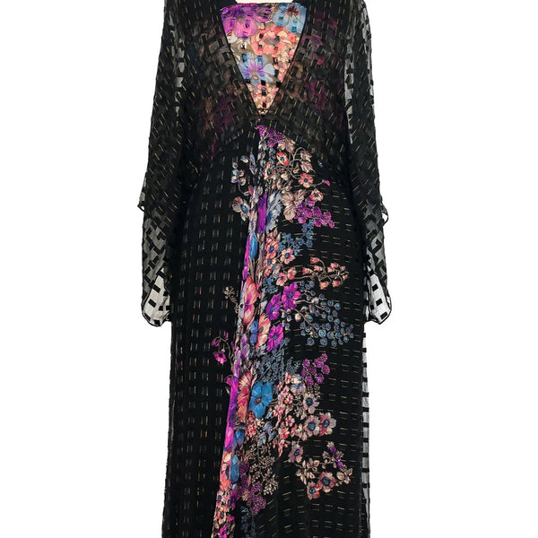Floral Printed Silk Chiffon Dress