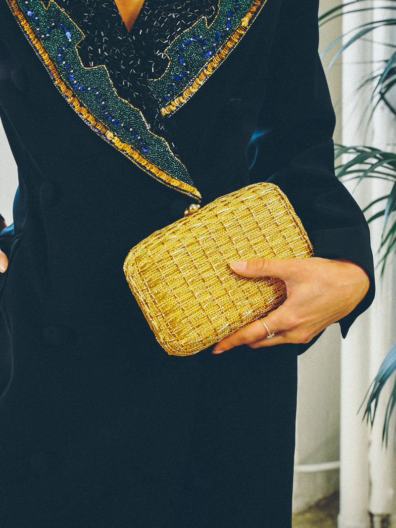 Koret Gold Woven Chainlink Clutch Accessory arcadeshops.com