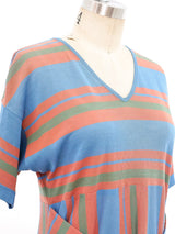 Hiroko Koshino Rib Knit Striped Shirt Dress Dress arcadeshops.com