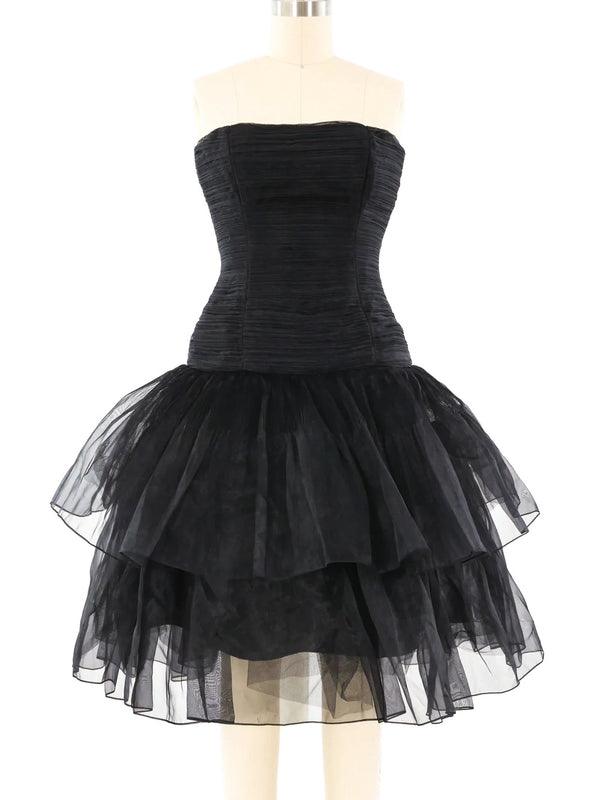 Victor Costa Strapless Ruffle Dress Dress arcadeshops.com